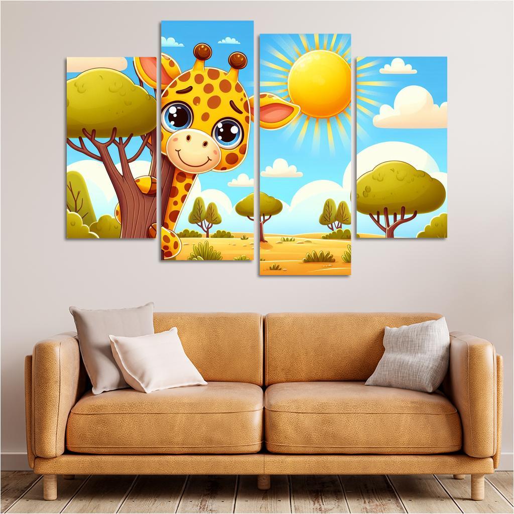 Gentle Giraffe - Safari Sights Framed Paintings