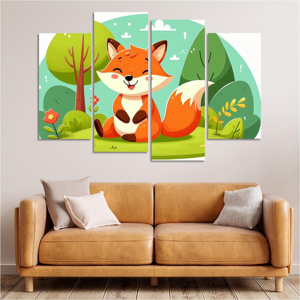 Friendly Fox - Forest Guardian Framed Paintings