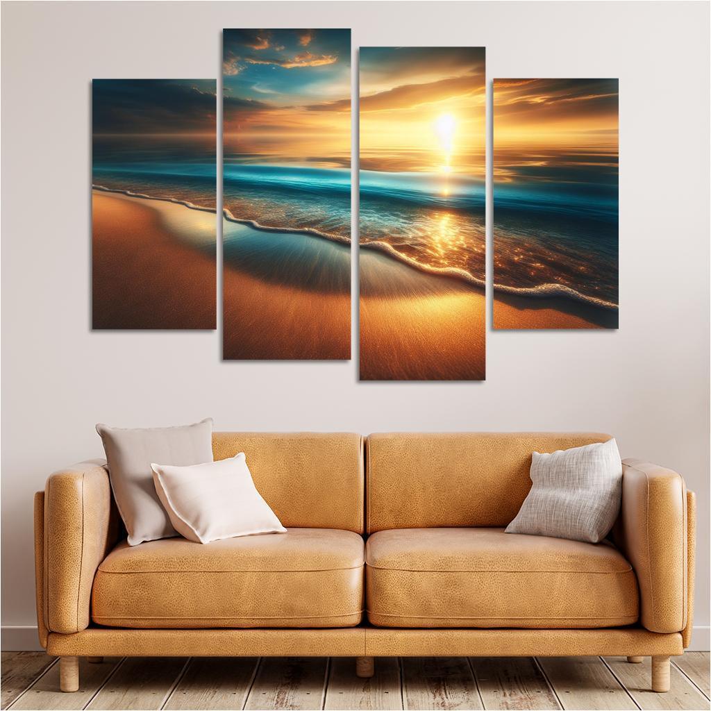 Saltwater Serenity Beach Modern Paintings Frame