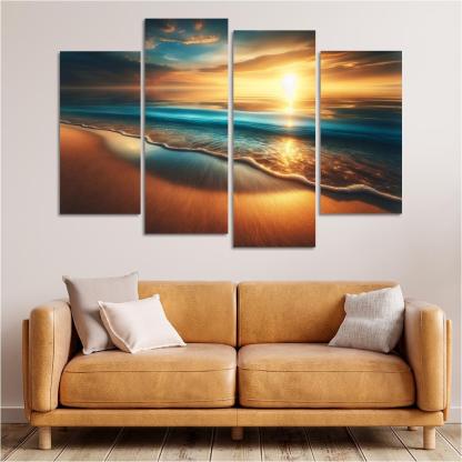 Saltwater Serenity Beach Modern Paintings Frame