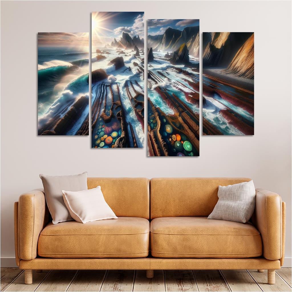 Rocky Shoreline Nature's Artistry Custom Paintings Frame