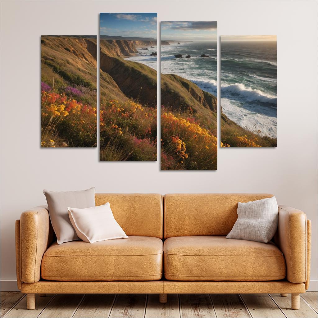 The Majestic Bluffs Of Ocean Edge Modern Paintings Frame
