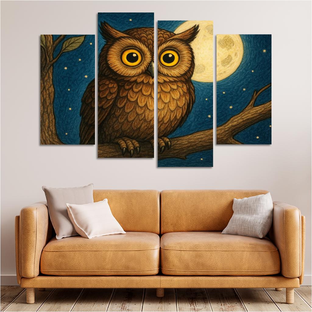 Wise Owl Night Watcher Premium Artwork Frames