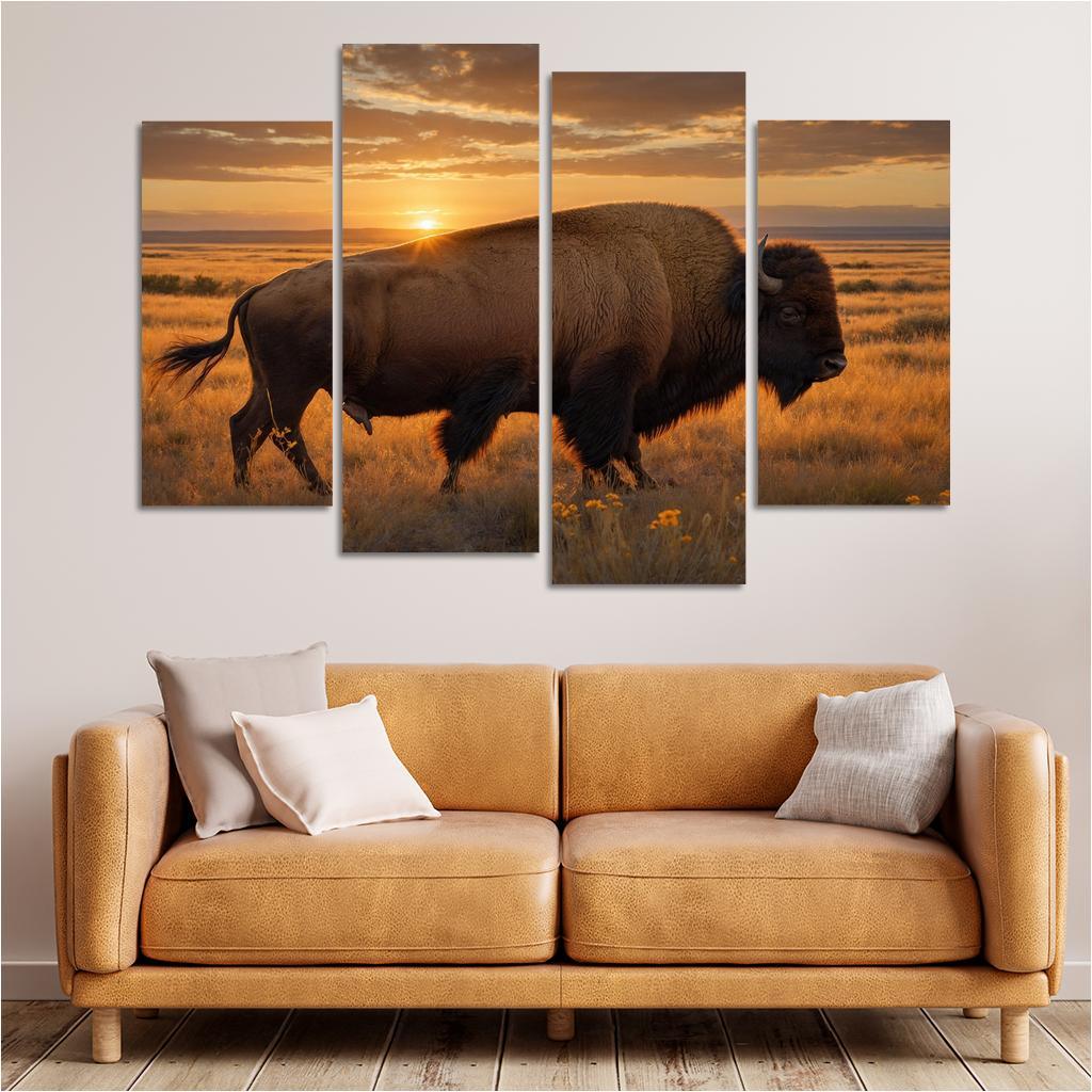 The Powerful Bison Icons Of The Plains Canvas Paintings Frame