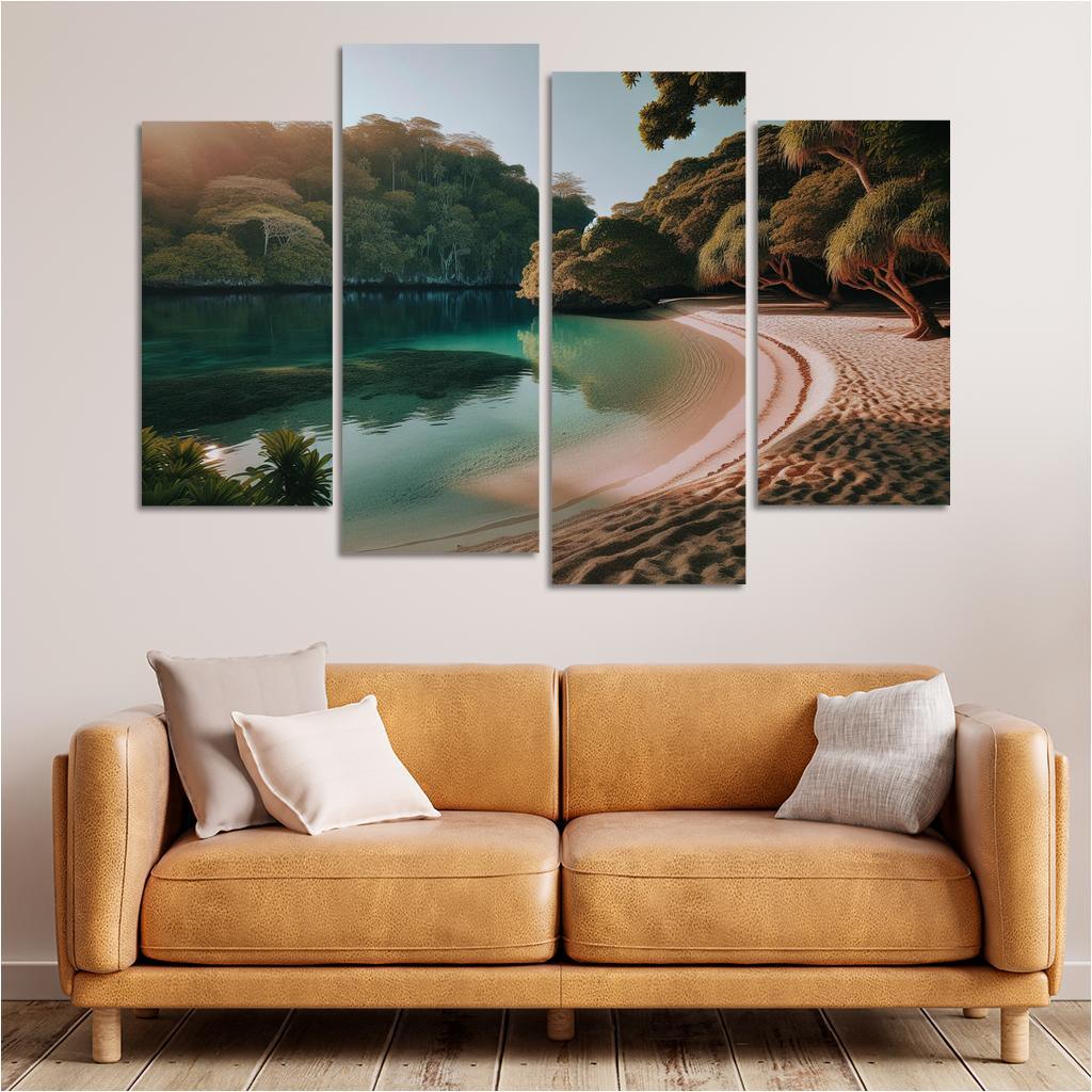 Lagoon Bliss Tranquil Waters For Reflection Abstract Paintings Frame