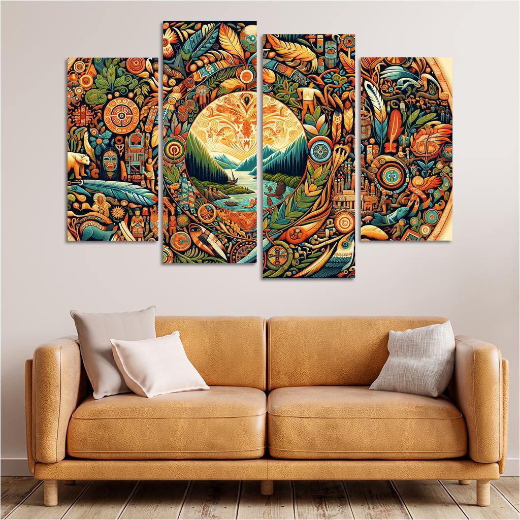Cultural Tapestry Celebrating Indigenous Heritage Custom Paintings Frame