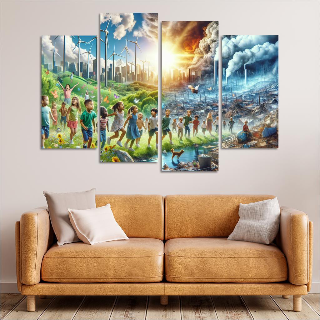 Future Generations Advocating For Climate Action Multi-panel Paintings
