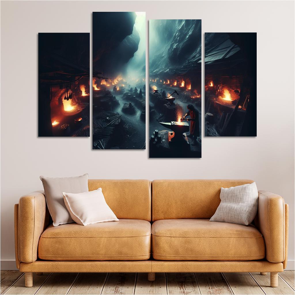The Shadow Forge 4 Piece HD Canvas Wall Art-Original Frame