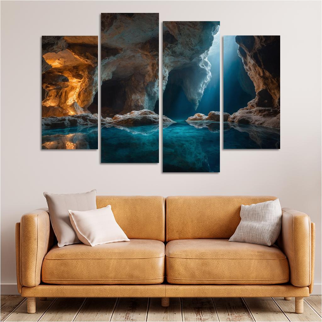 The Crystal Caves Of Misty Hollow Modern Paintings Frame