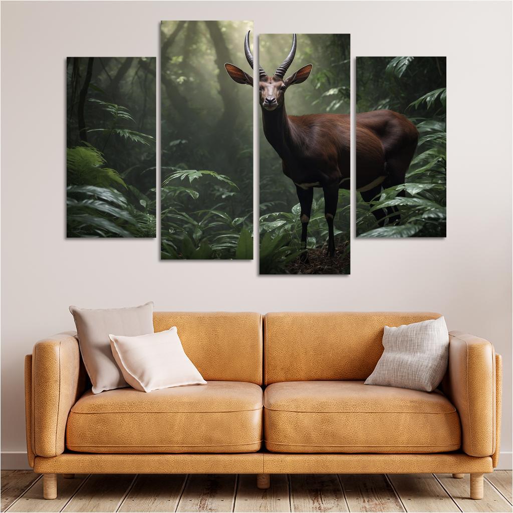 The Unique Saola Asia's Rare Unicorn Canvas Paintings Frame