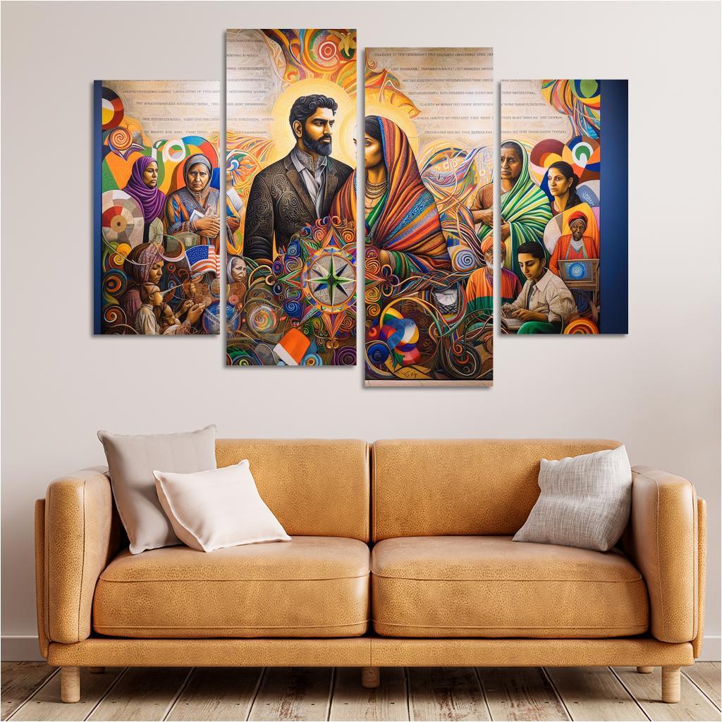 Breaking Boundaries The Journey Of Immigration Multi-panel Paintings