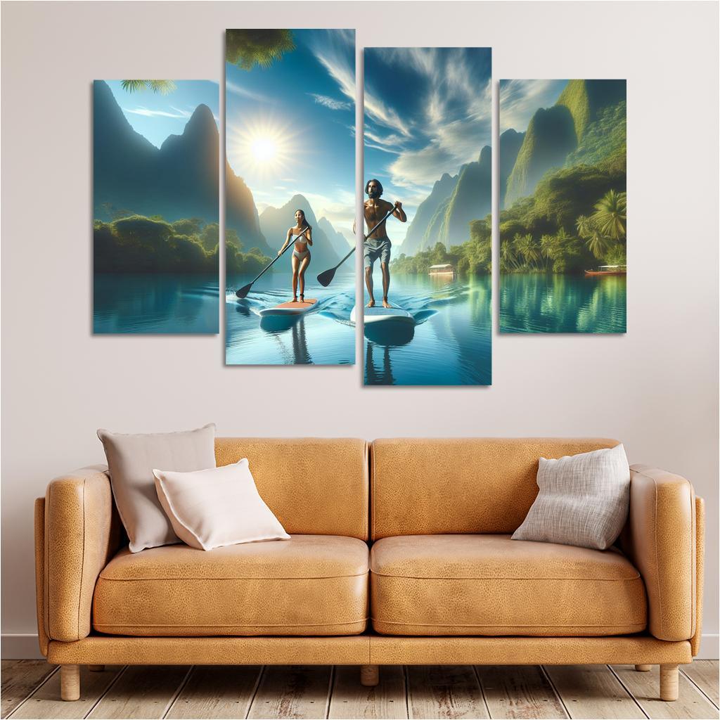 Calm Waters Paddleboarding Retreat Multi-panel Paintings