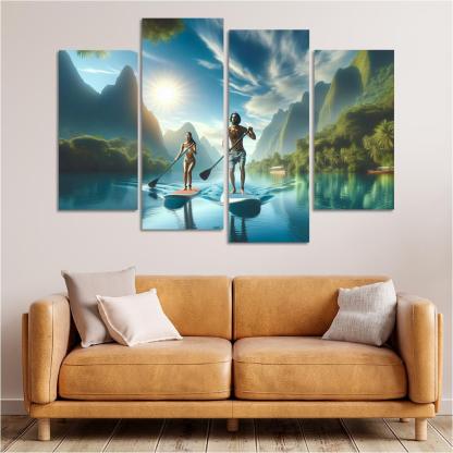 Calm Waters Paddleboarding Retreat Multi-panel Paintings