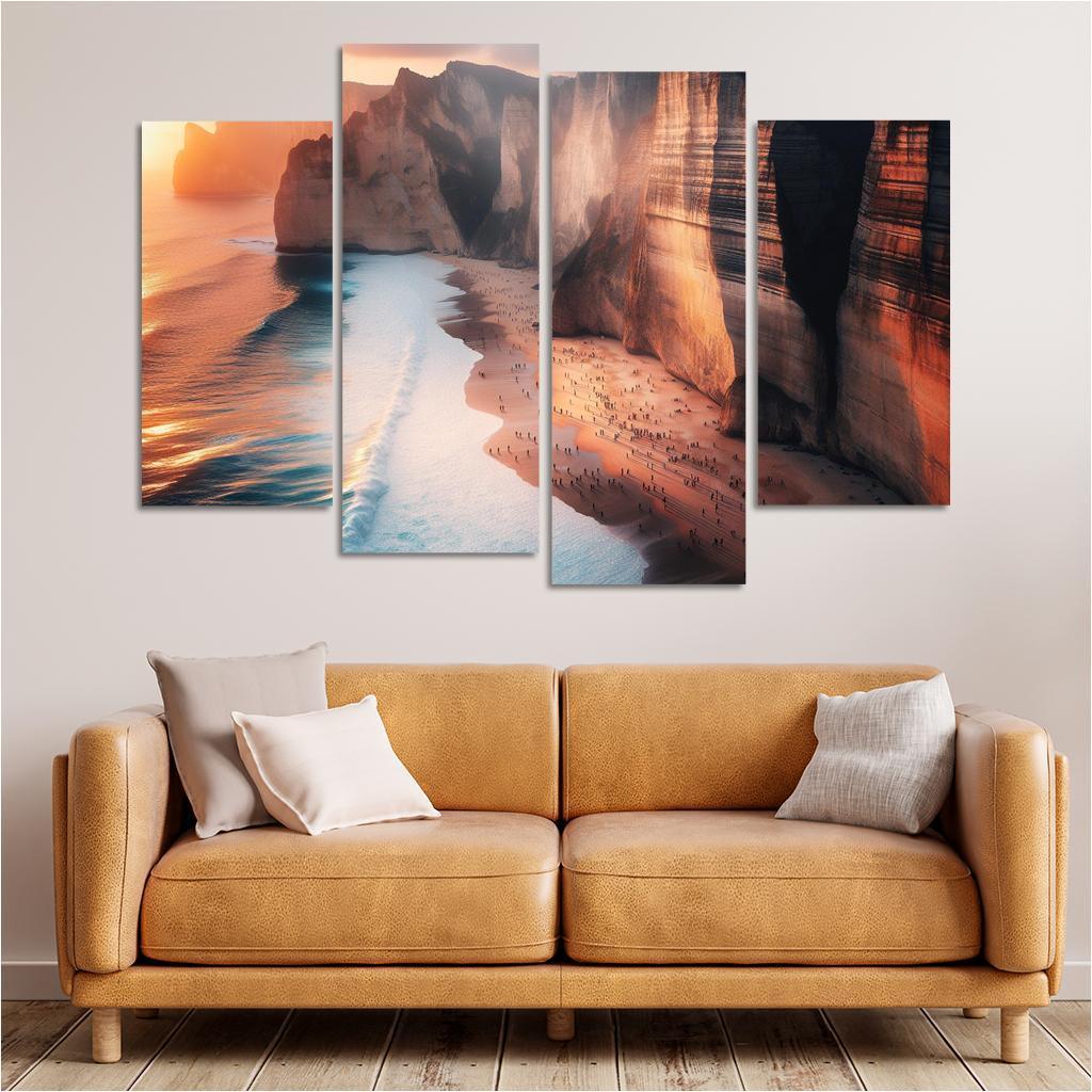 Cliffside Escape Dramatic Ocean Views Multi-panel Paintings