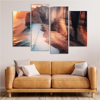 Cliffside Escape Dramatic Ocean Views Multi-panel Paintings