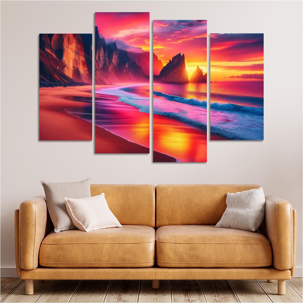 Sunset Viewpoint Spectacular Coastal Vistas Abstract Paintings Frame