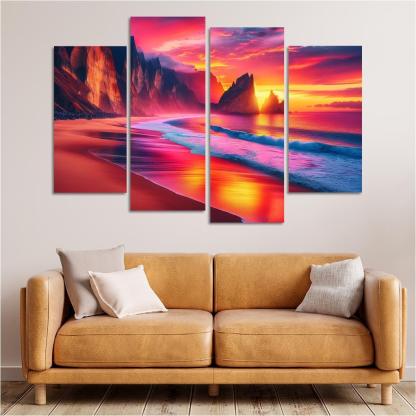 Sunset Viewpoint Spectacular Coastal Vistas Abstract Paintings Frame
