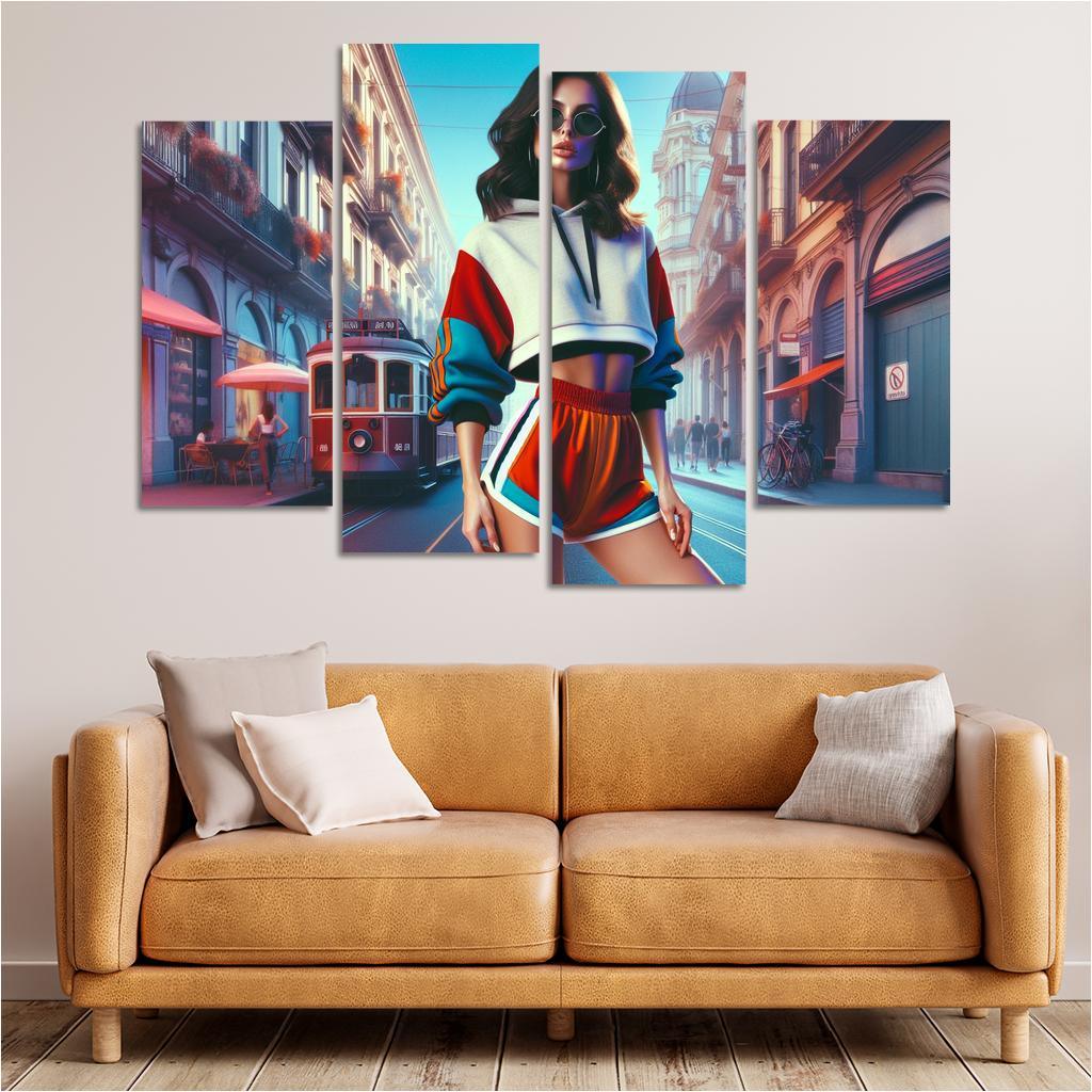 Retro Sport Vintage Athletic Wear Multi-panel Paintings
