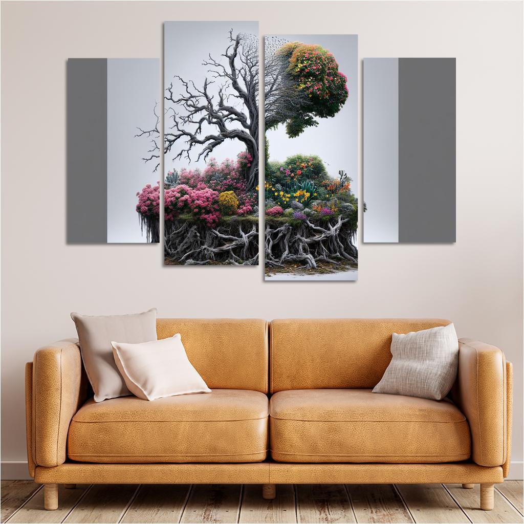 The Last Breath A Call for Climate Justice 4 Piece HD Canvas Wall Art-Original Frame