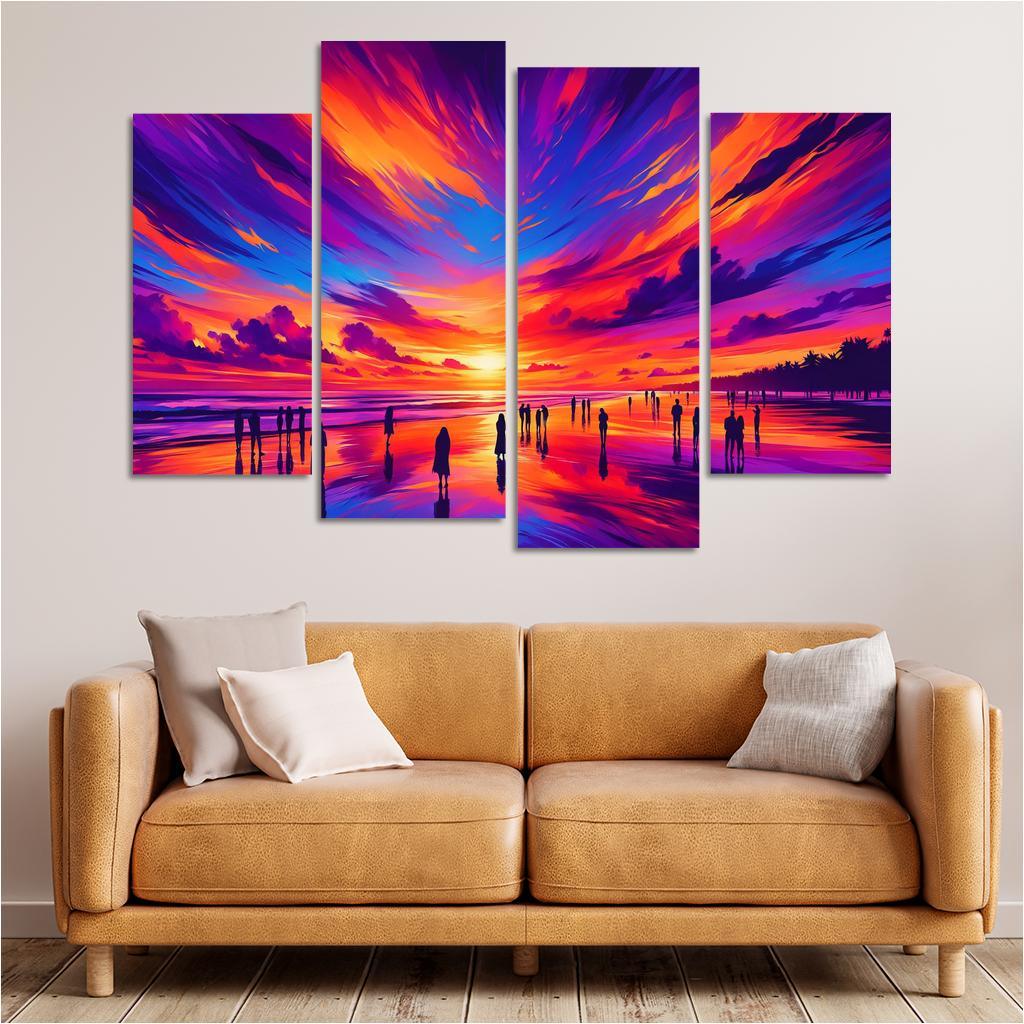 Glistening Shores Sunset Viewing Paradise Premium Artwork Frames