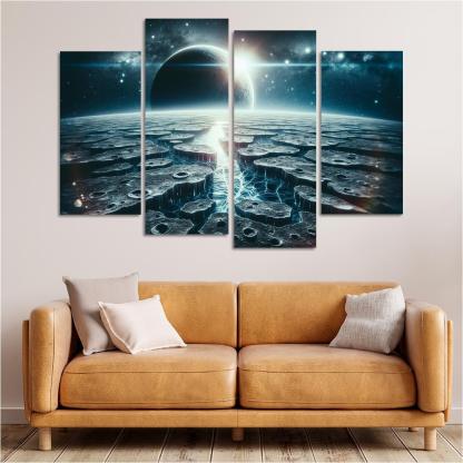 The Exploration Of Planetary Moons Abstract Paintings Frame