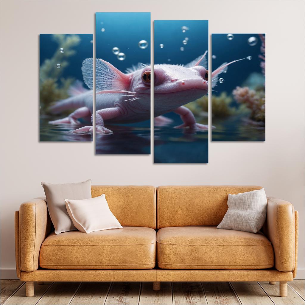 The Fascinating Axolotl Multi-panel Paintings