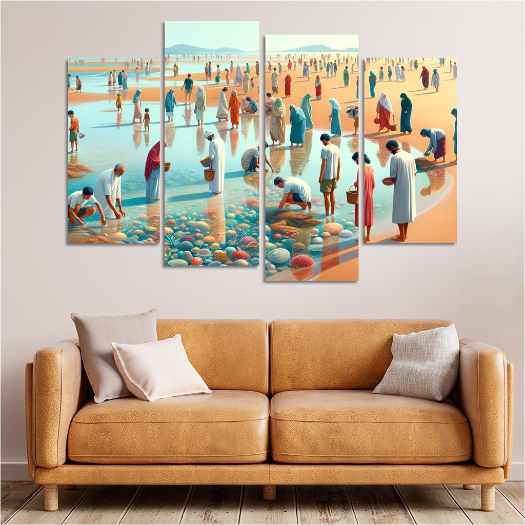 Tidepool Wonders Beach Modern Paintings Frame