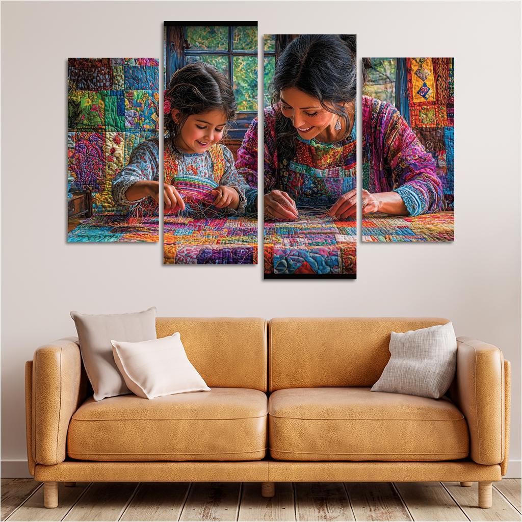 Woven With Love A Mothers Caring Tapestry Canvas Paintings Frame