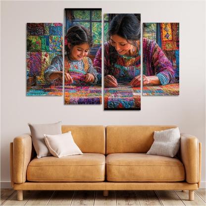 Woven With Love A Mothers Caring Tapestry Canvas Paintings Frame