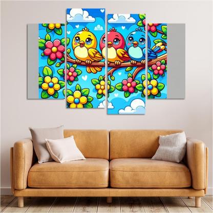 Sunny Sunbirds - Cheerful Companions Framed Paintings