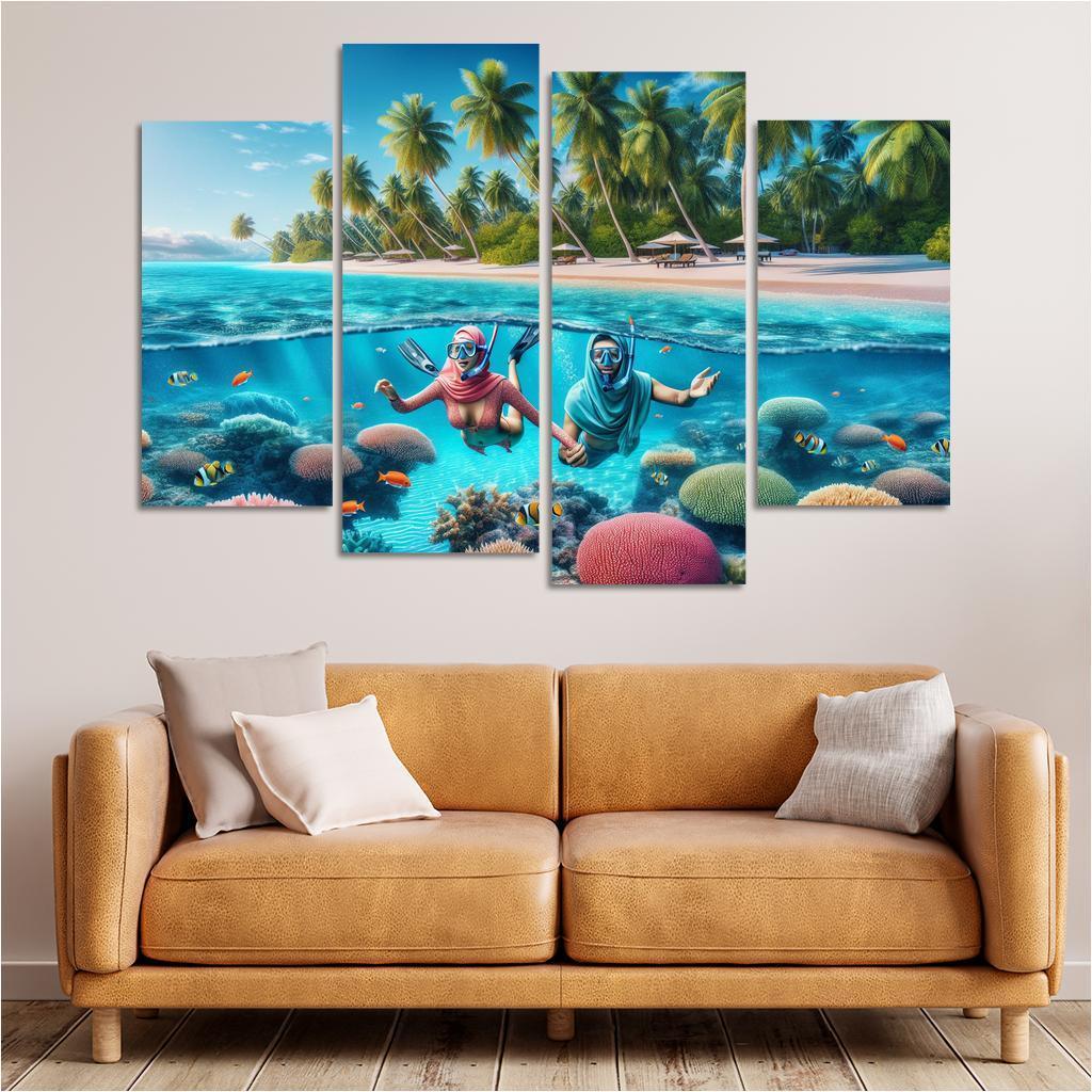 Coral Sands Sanctuary Modern Paintings Frame