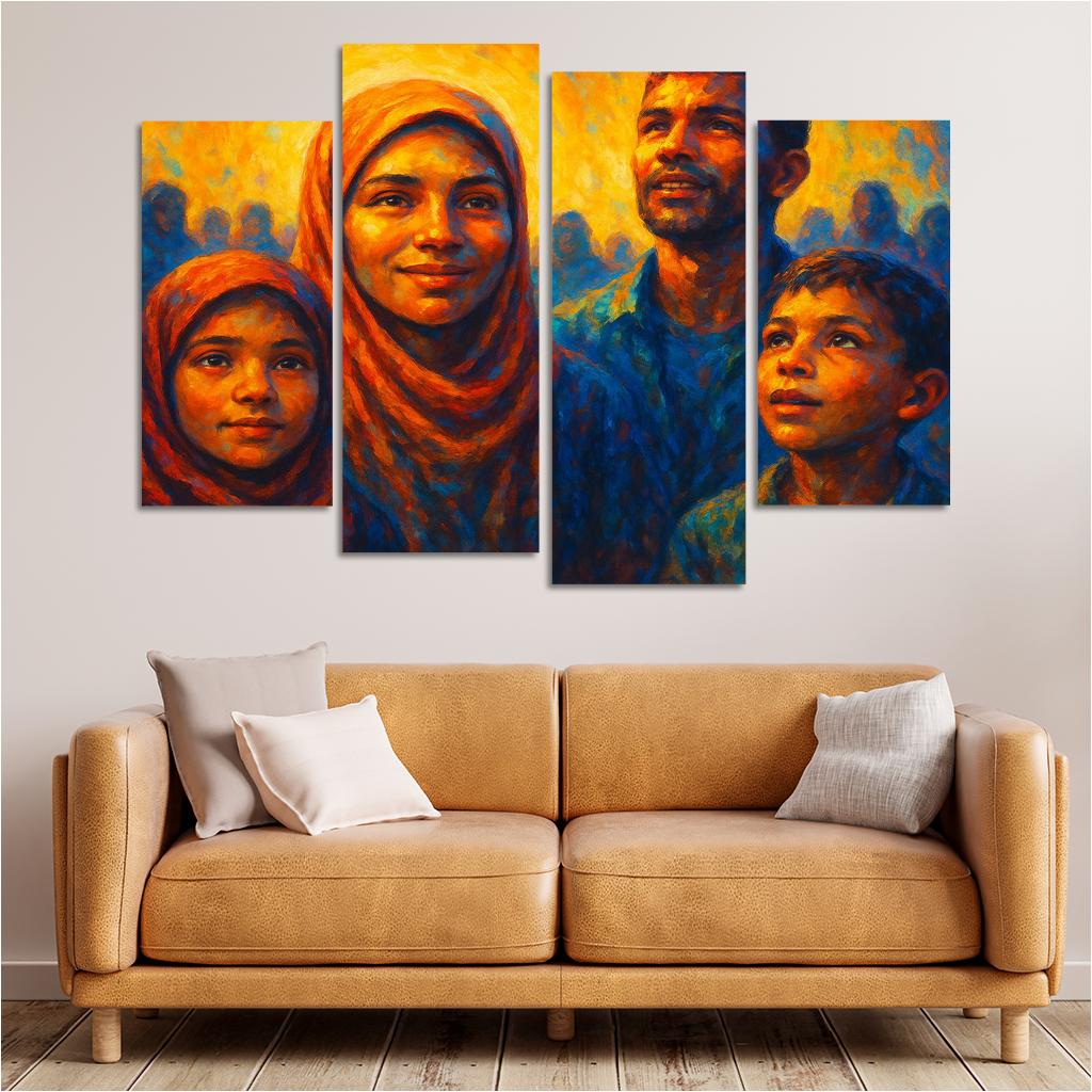 Luminescence Of Hope In Refugee Art Canvas Paintings Frame