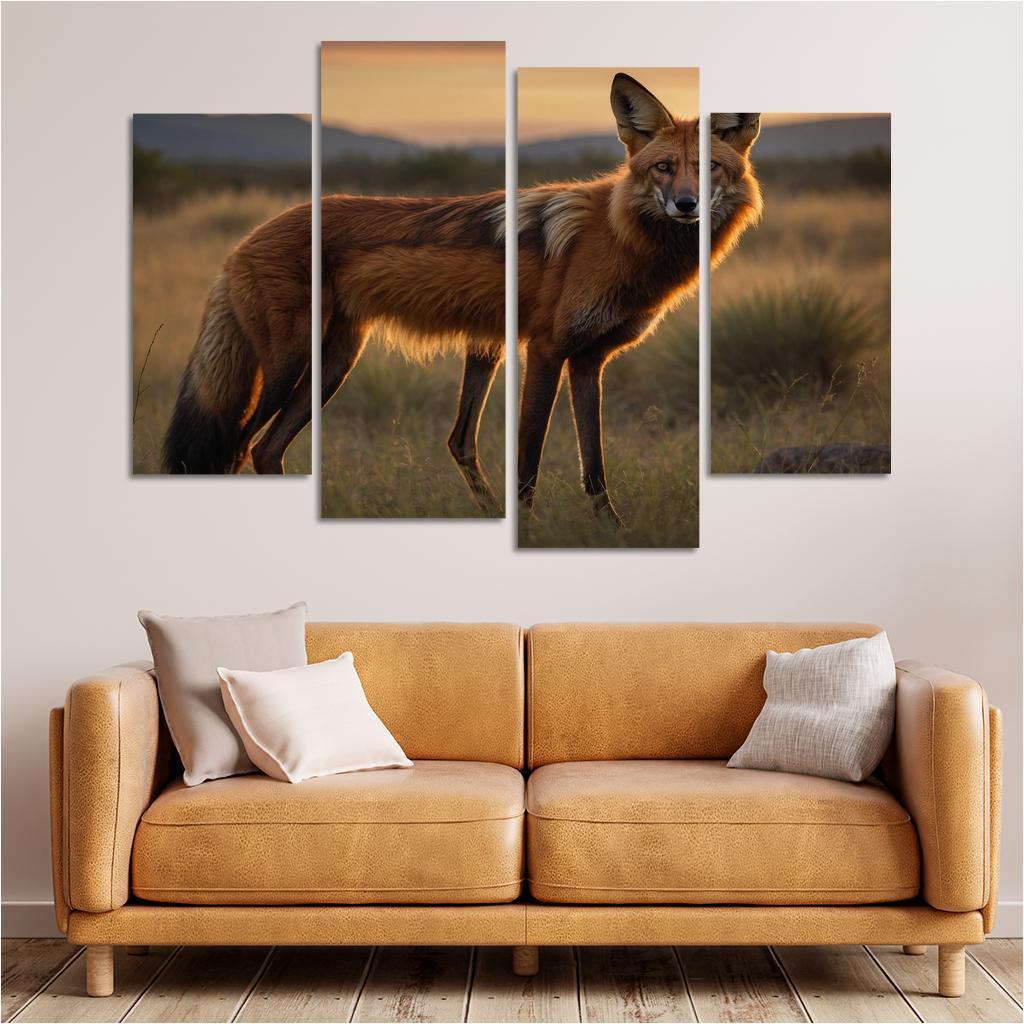 The Graceful Maned Wolf The Red Fox Of South America Oil Paintings Frame