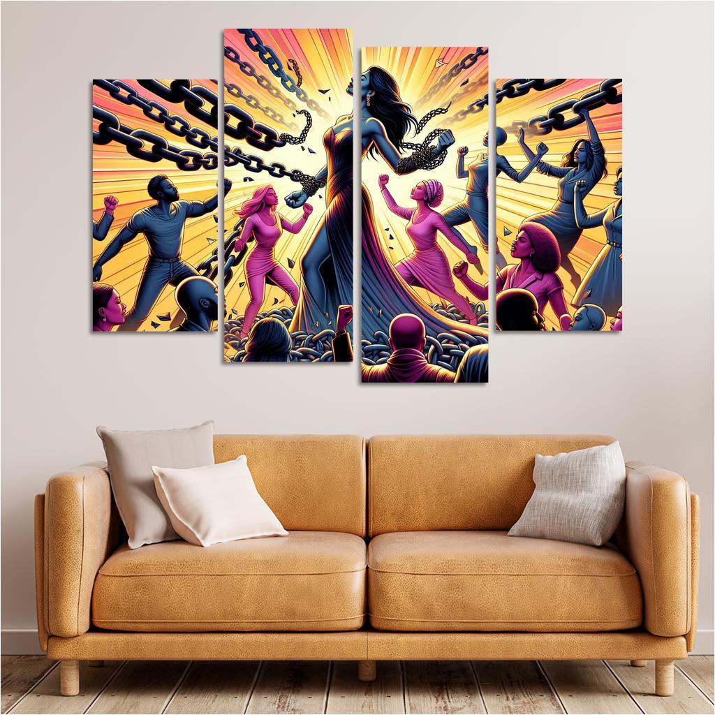 Gender Equality Breaking Barriers Custom Paintings Frame