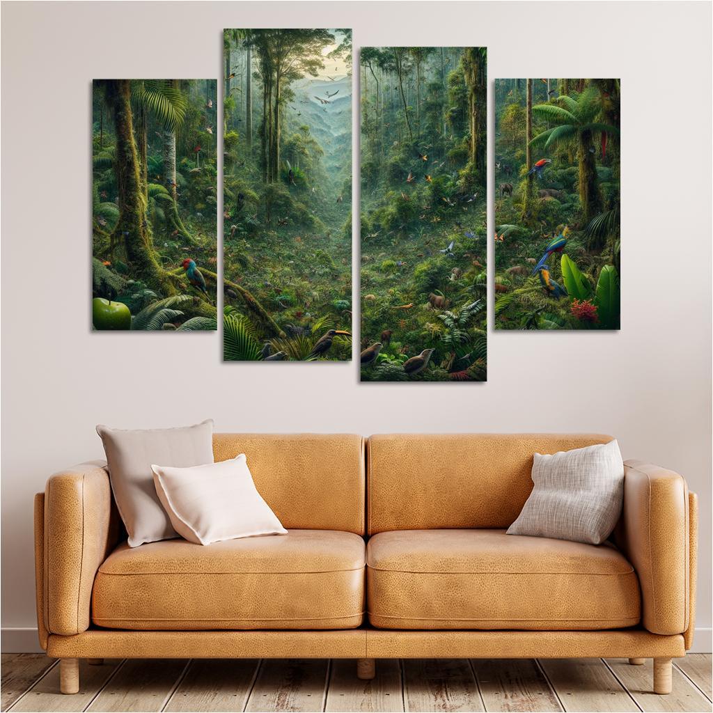 Nature's Call Celebrating Biodiversity through Art 4 Piece HD Canvas Wall Art-Original Frame