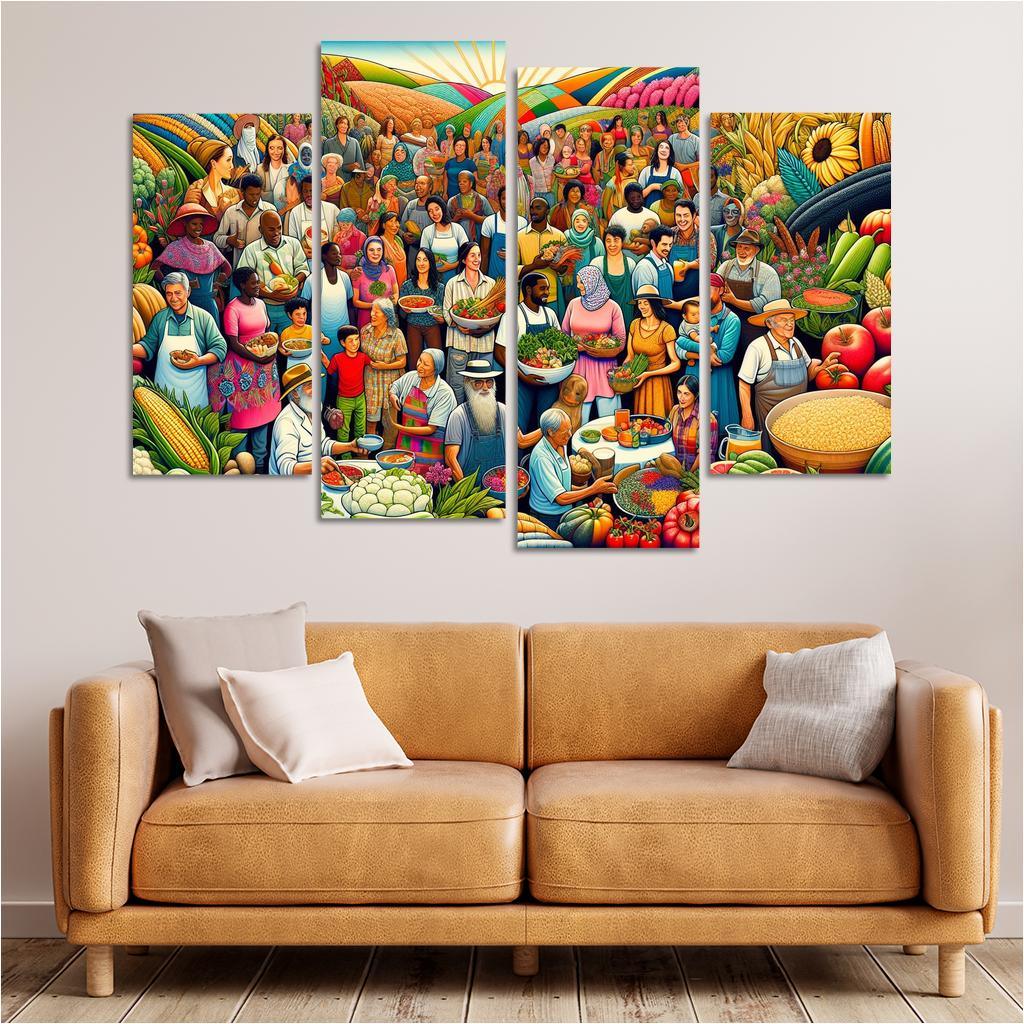Food For Thought Advocacy For Food Security Multi-panel Paintings