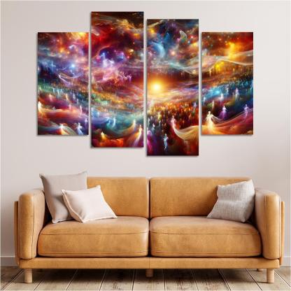 The Luminous Expanse 4 Piece HD Canvas Wall Art-Original Frame