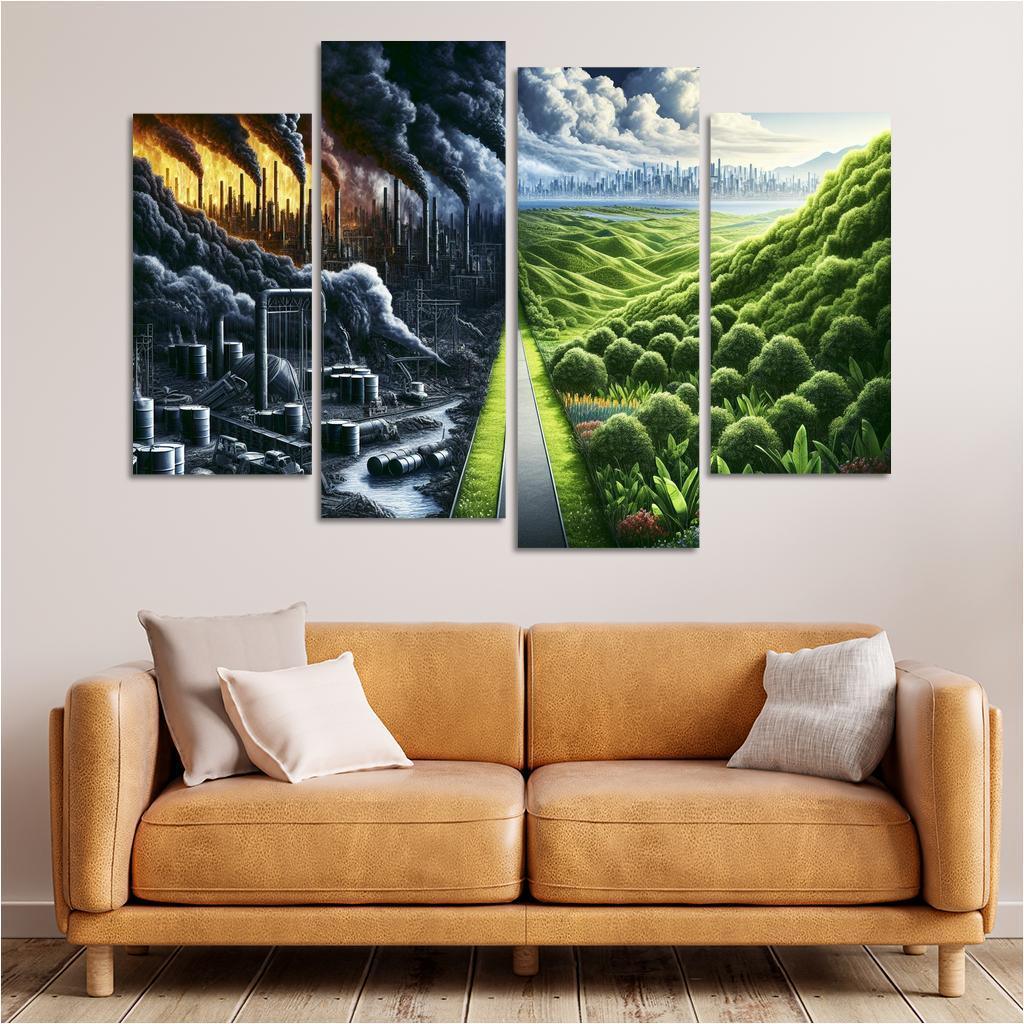 Fossil Fuels The Cost Of Convenience Multi-panel Paintings