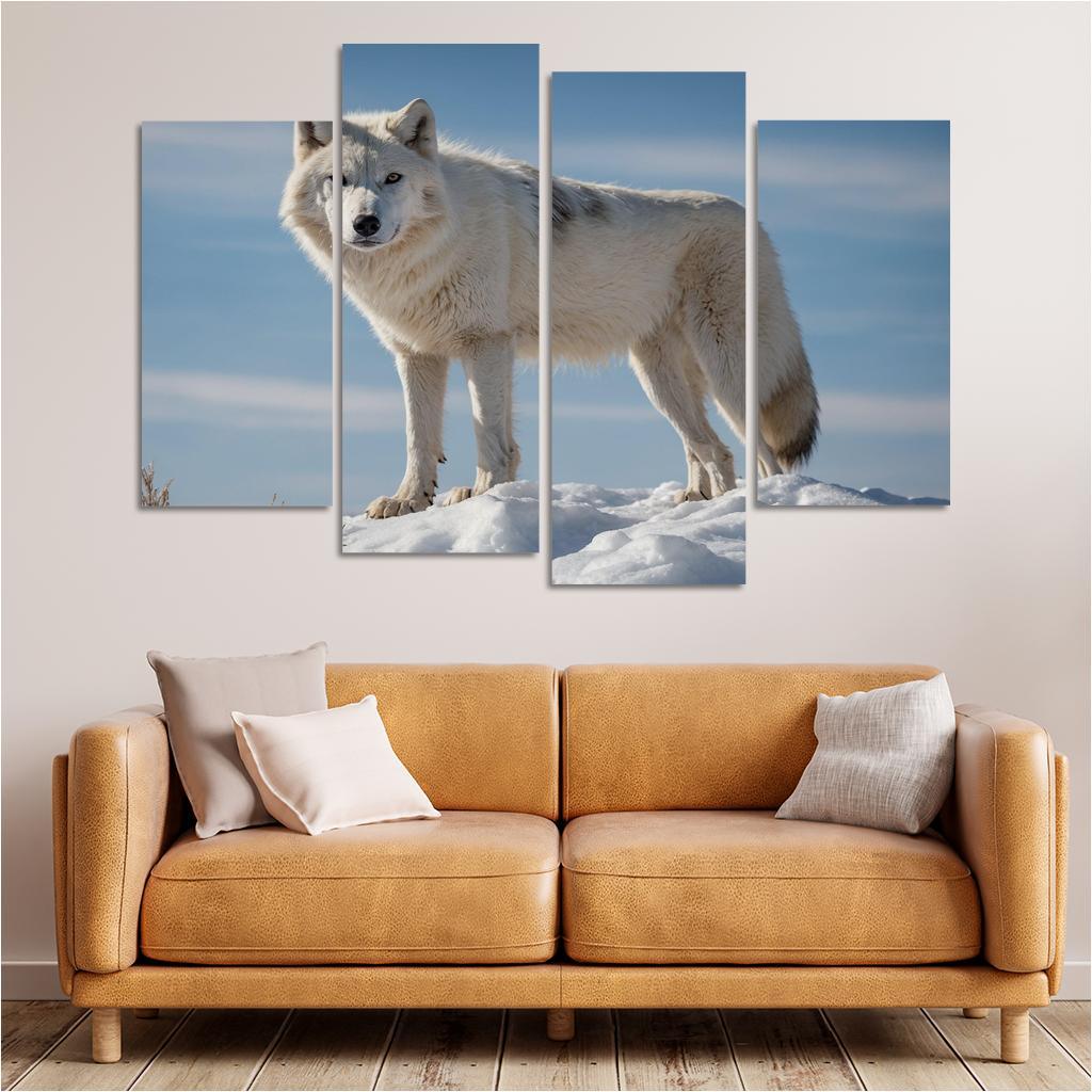 The Resilient Arctic Wolf Ghost Of The Tundra Canvas Paintings Frame