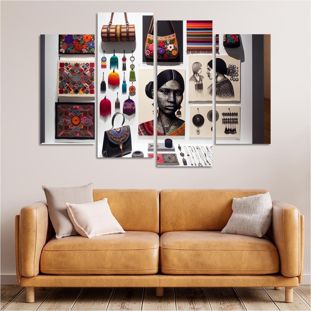 Artisan Craft Handmade Fashion and Accessories 4 Piece HD Canvas Wall Art-Original Frame