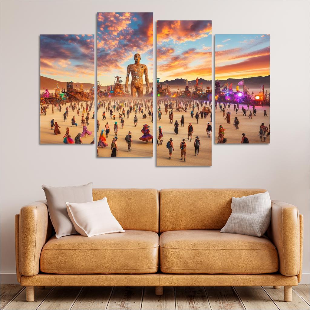 Burning Man - Usa Framed Paintings
