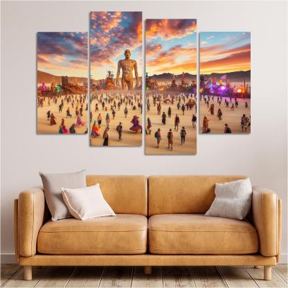 Burning Man - Usa Framed Paintings