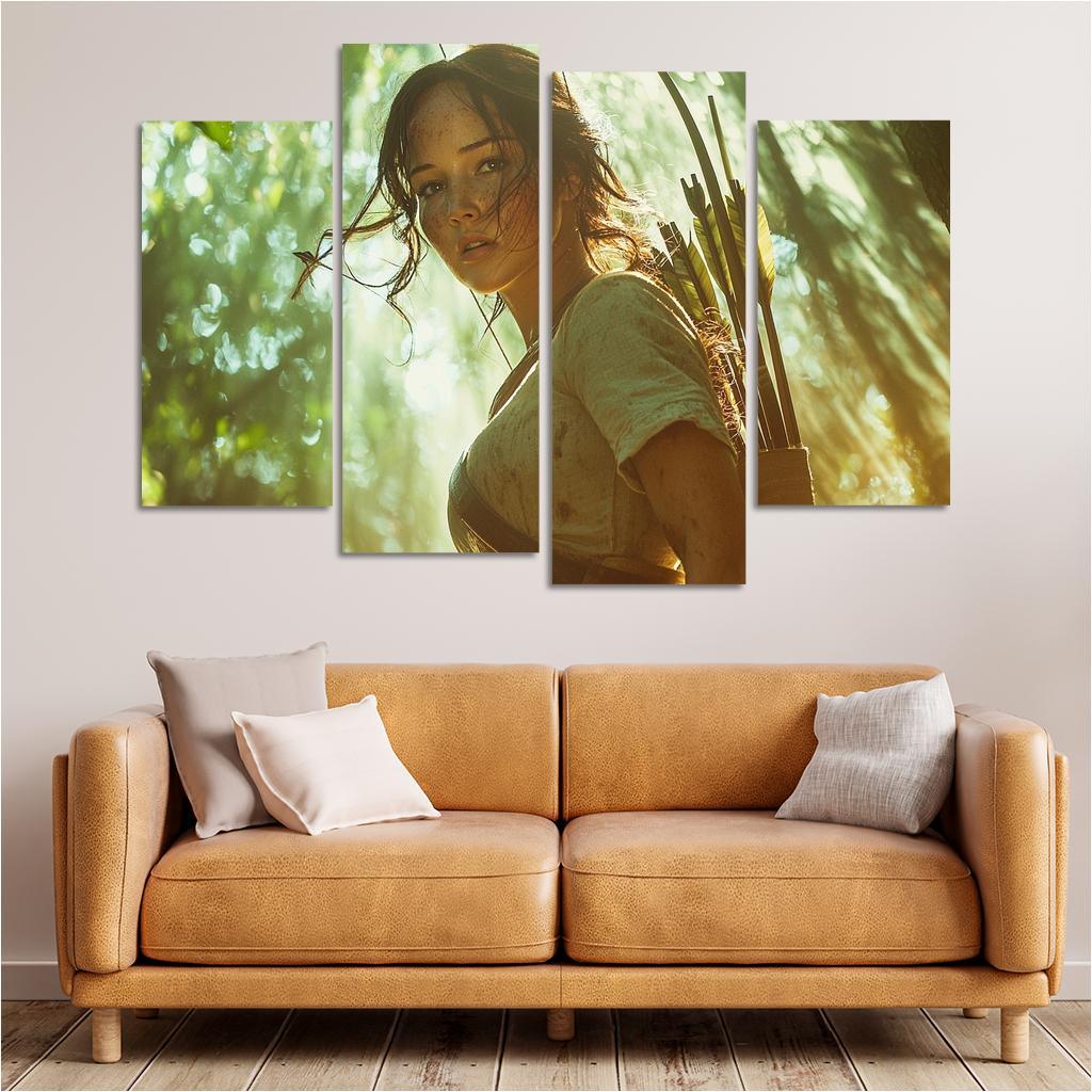 Jennifer Lawrence Fearless In The Hunger Games Arena Framed Paintings