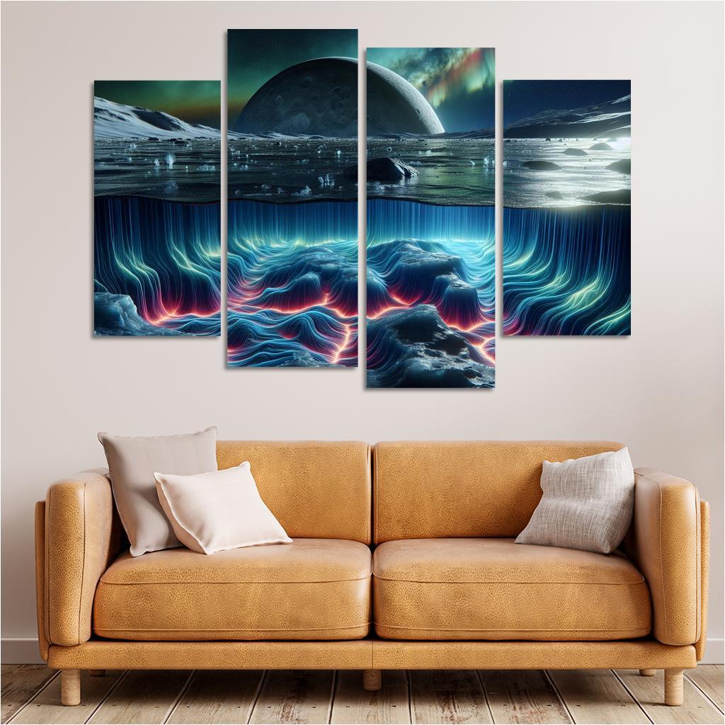 Exploring The Moon's Hidden Ocean Abstract Paintings Frame