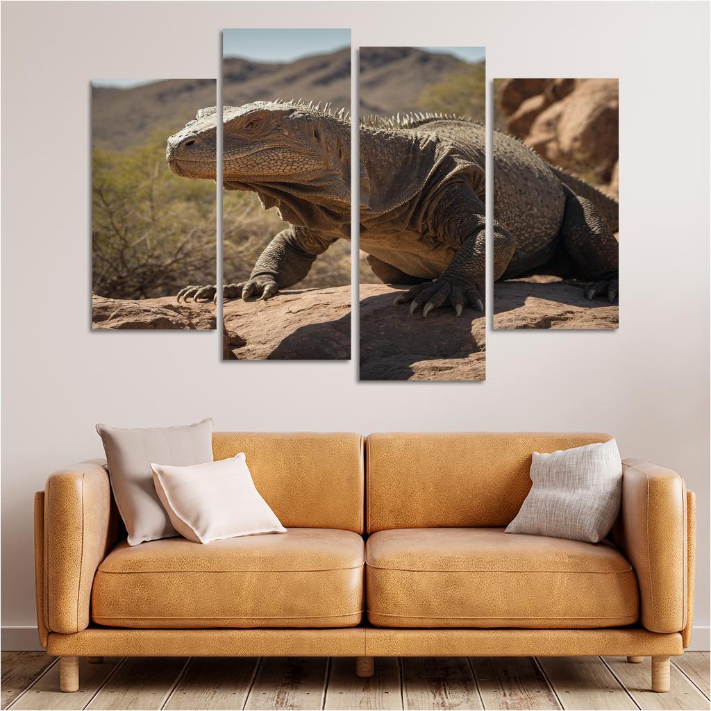The Powerful Komodo Dragon Apex Predator Of The Islands Modern Paintings Frame