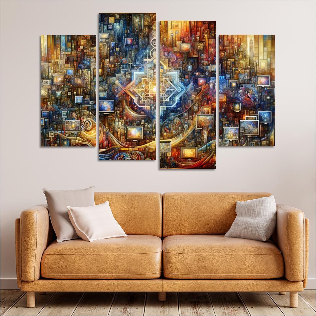 Technology And Humanity The Ethics Of Innovation Multi-panel Paintings