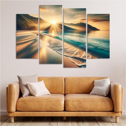 Secluded Sunrise Bay Custom Paintings Frame