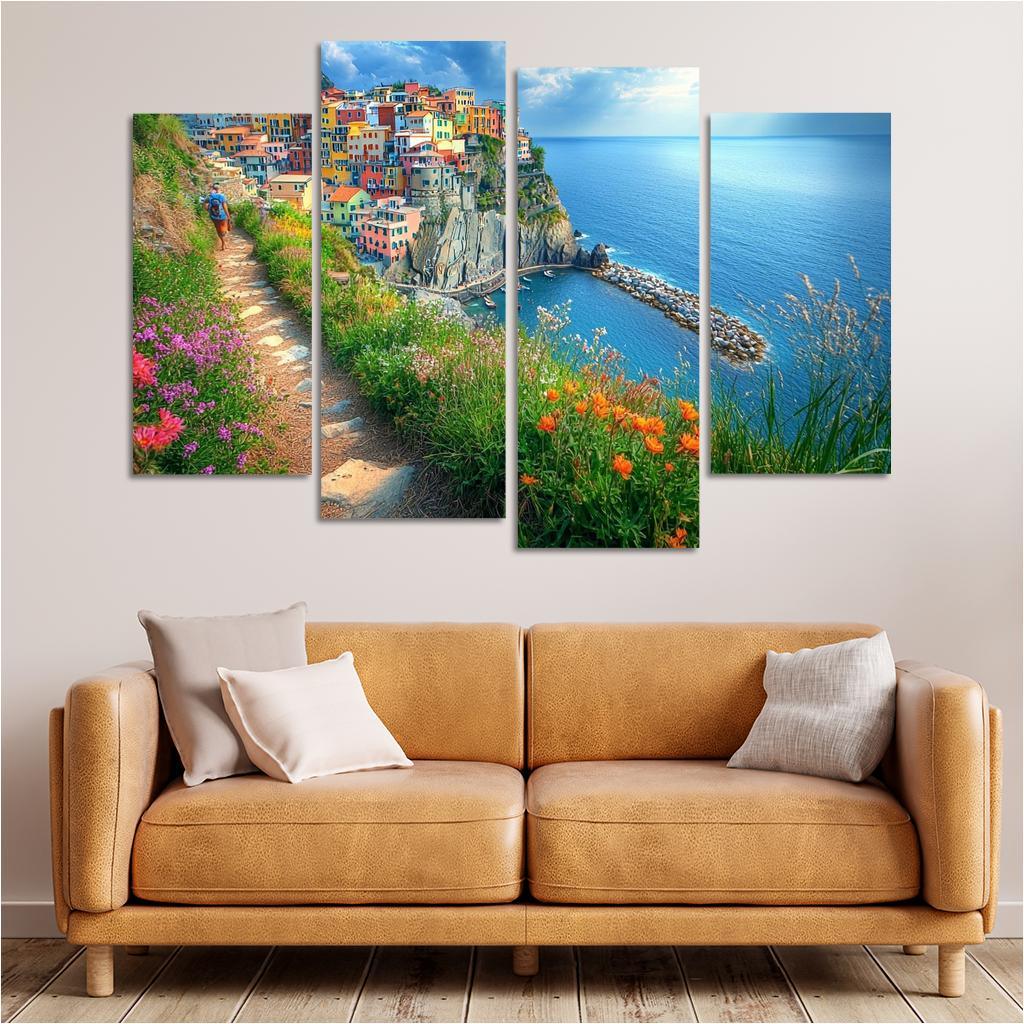 Hiking The Cinque Terre Trails Abstract Paintings Frame