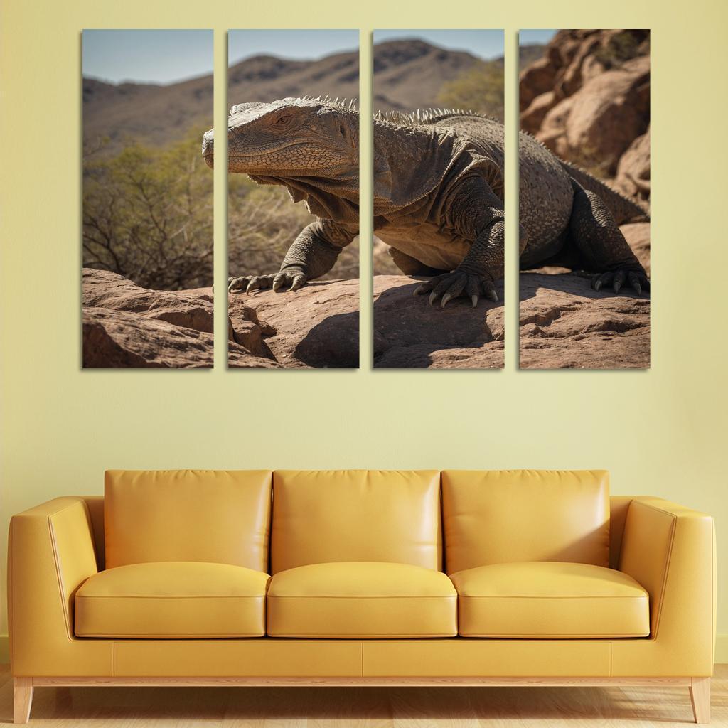 The Powerful Komodo Dragon Apex Predator Of The Islands Modern Paintings Frame