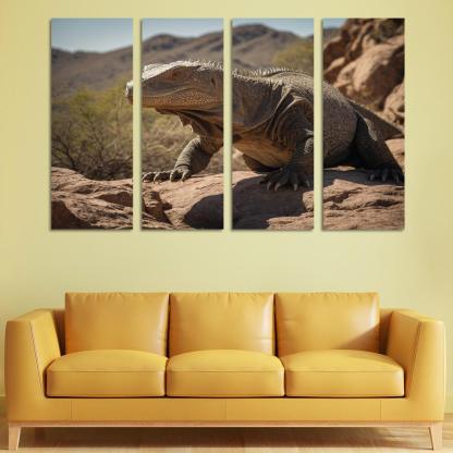 The Powerful Komodo Dragon Apex Predator Of The Islands Modern Paintings Frame